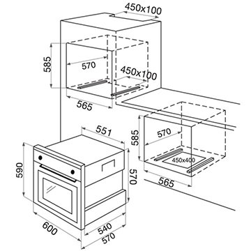 Horno Empotrado FHE-1080 N Fensa