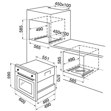 Ripley - HORNO EMPOTRADO FENSA FHE 1190 T