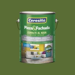 Pieza y fachada satinado bio tech Verde Musgo 1 Galón Ceresita