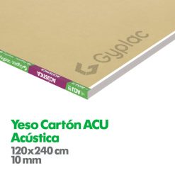 Plancha Yeso Cartón Acústica 120x240 cms 10mm Gyplac