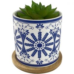 Planta Con Pote Blanco Santorini 7.5x7.5x11 cms Concepts