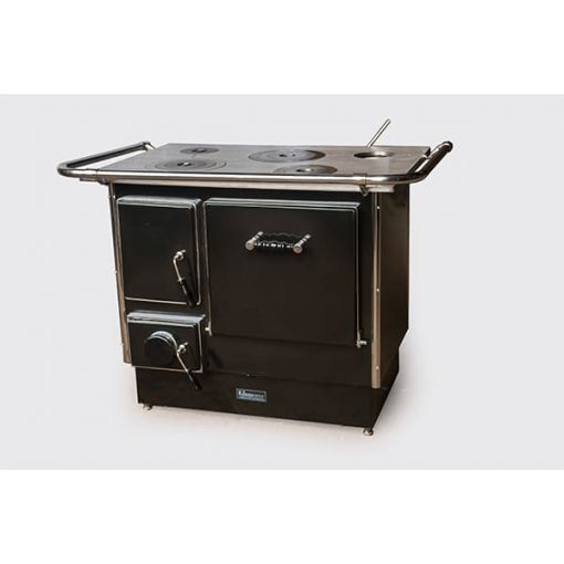 Cocina a Leña Combustión Controlada 90x60 Negra Krieger