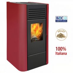 Calefactor a Pellet Milano 7.2Kw Rojo Amesti