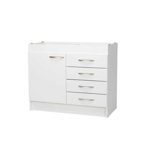 Mueble Lavaplatos 1 Puerta - 4 cajones Color Blanco. 1.00mts