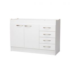 Mueble Lavaplatos 2 Puertas - 4 Cajones Color Blanco. 1.20 mts.