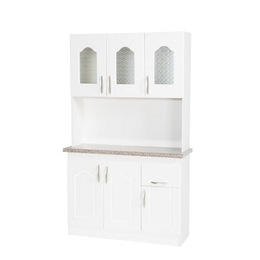 Mueble de Cocina Compuesto Color Blanco Cubierta Color Granito.