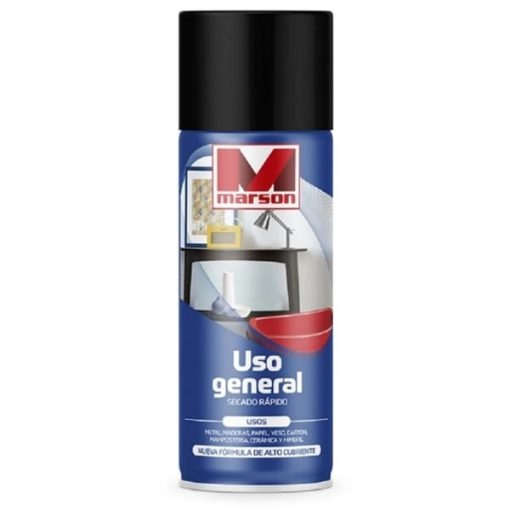 Spray Esmalte Negro Opaco 485 ml Uso General Marson