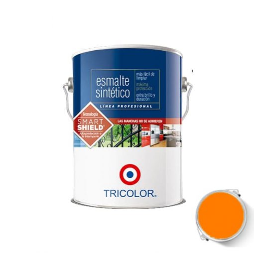 Esmalte Sintético Profesional Color Naranja 1 Galón Tricolor