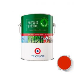 Esmalte Sintético Base Agua Color Rojo Mandarín 1/4 Galón Tricolor
