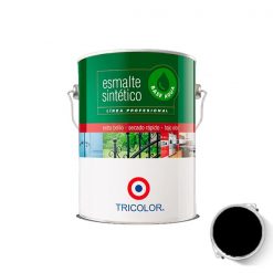 Esmalte Sintético Base Agua Color Negro 1/4 Galón Tricolor