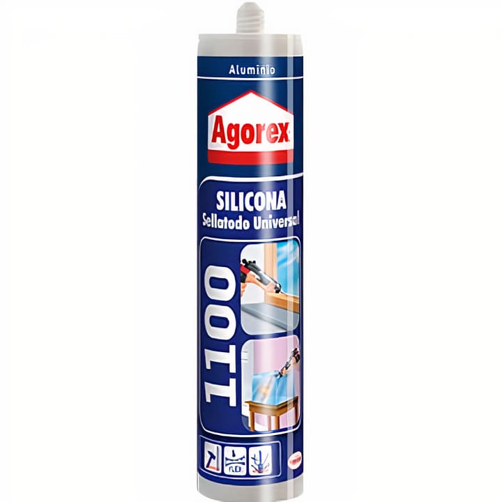 1000900001-1 Silicona Sellado Universal Color Aluminio 310ml Agorex