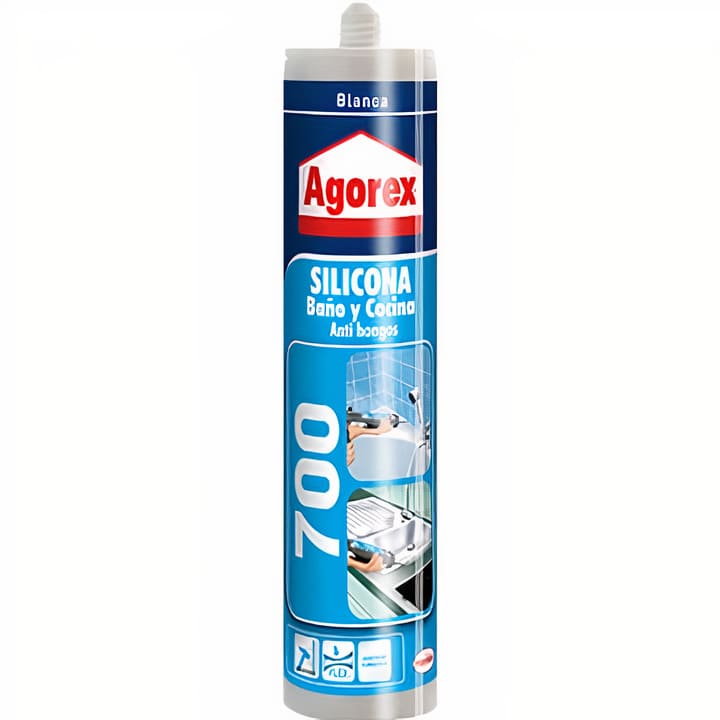 1000900015-1 Sellante Baño y Cocina Blanco 700 con Fungicida 300 ml Agorex