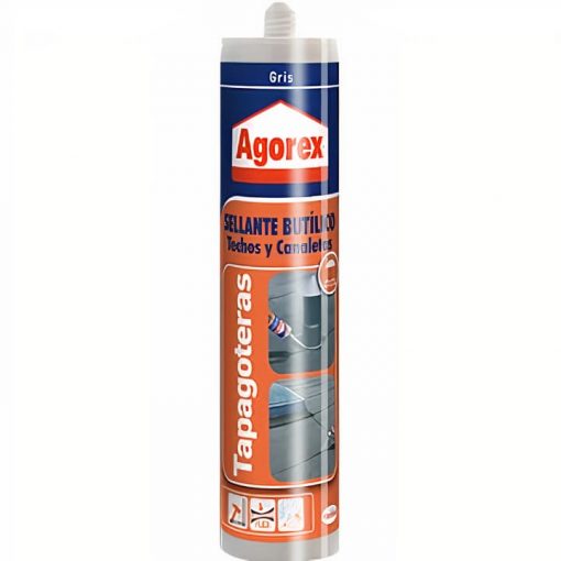 Sellante Tapagoteras Techos y Canaletas 310 ml Color Gris Agorex