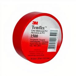 Cinta Eléctrica Vinílica Aislante Temflex 1500 Roja 18mm x 10m 3M
