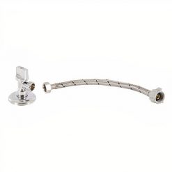 Set Llave Angular + Flexible 30CM 1/2 HI x 1/2 HI Acero Fanaloza