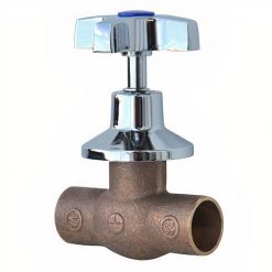 Llave Paso SO-SO Campana Cromado Manilla Cruz 3/4" Bronce Taumm