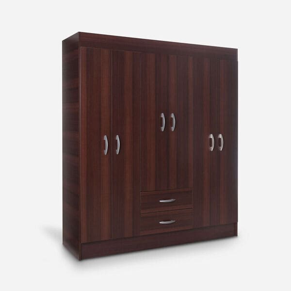 4001200009-1 Closet 6 Puertas 2 Cajones Trancura Chocolate CIC