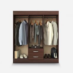 Closet 6 Puertas 2 Cajones Trancura Chocolate CIC