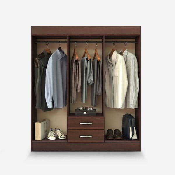 4001200009-2 Closet 6 Puertas 2 Cajones Trancura Chocolate CIC