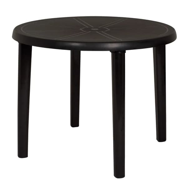 46000400049-1 Mesa Plastica Redonda Negra Desmontable MOR