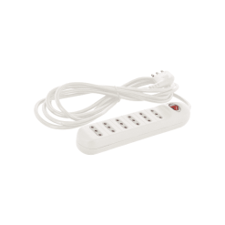 Alargador múltiple blanco 6 tomas 3mts 2P+T 10A Lexo