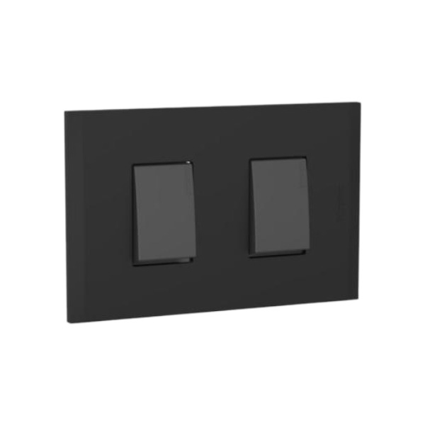Interruptor doble 10AX antracita Placa 1+1P black Nóbile Bticino