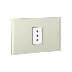 Toma 2P+T 10A blanca Placa 1p perla Nóbile Bticino