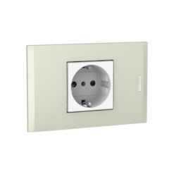 Toma Schuko 10 y 16A blanca Placa 2P perla Nóbile Bticino