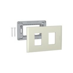 Placa 1+1P perla con soporte Nóbile Bticino