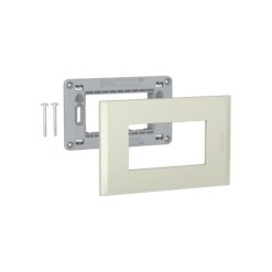 Placa 3P perla con soporte Nóbile Bticino