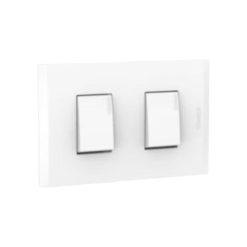 Interruptor doble 10AX blanco Placa 1+1P blanca Nóbile Bticino