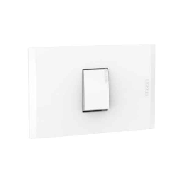 2000500936-1 Interruptor 10AX 3 vias blanca Placa 1p blanca Nóbile Bticino