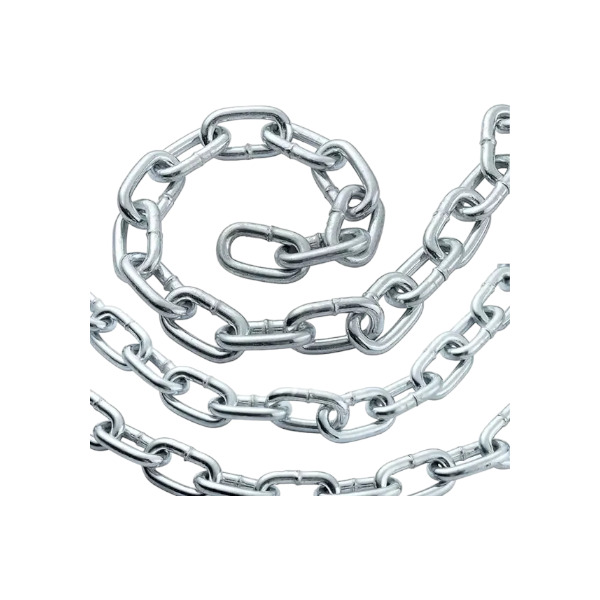 51000100008-1 Cadena Eslabon Corto Galvanizada 4mm x 30 Metros Generica