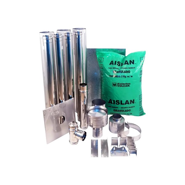 5000100163-1 Kit Caños Pellet 80mm x 4m Pared Bosca