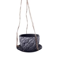 Taza Tribal Black White 15x12x8 Concepts