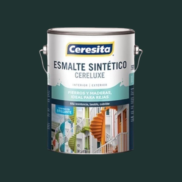 1000100346-1 Esmalte sintético Cereluxe Verde Reja 1/4 Galón Ceresita