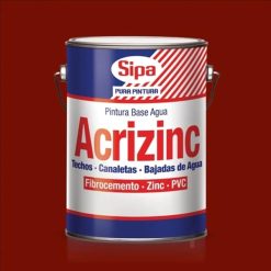 Pintura Base Agua Acrizinc Rojo Colonial 4 Galones Sipa
