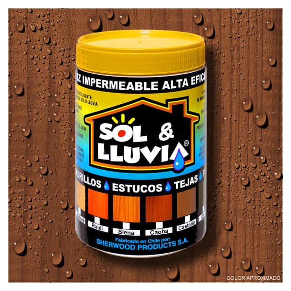 1000500391-1 Barniz Sol y Lluvia Castaño 1/4 Galón Wet Proof