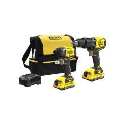 Kit Taladro Percutor y Atornillador de Impacto Inalámbrico 20V SBDI461D2S Stanley