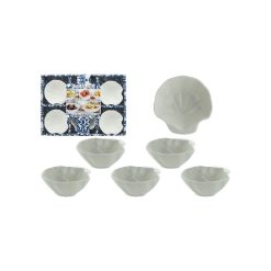 Set 6 Pocillos Blancos Hoja
