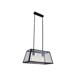 Lámpara Colgante Vanko 2 Luces Negro BYP
