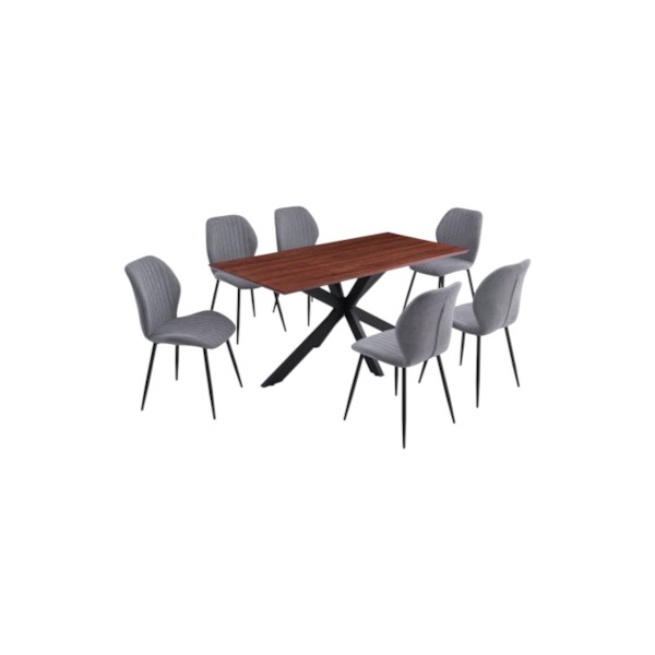 Comedor Teak Grey 6 Sillas fjäder